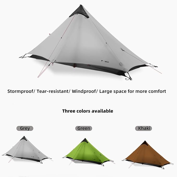 3FULGEAR Ultralight Tent for Backpacking LANSHAN 1 Trekking Pole Tent 1 Person 3/4 Season Lightweight Easy Set Up Double Layer Shelter Waterproof Tents for Camping Hiking Outdoor Mountaineering