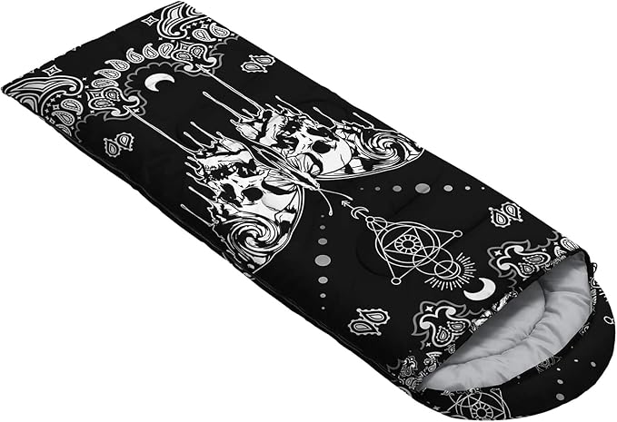 HOSIMA Butterfly Sleeping Bags for Adults and Kids for CampingBlack Gothic Ultralight Sleeping Bag for Cold Weather Summer.