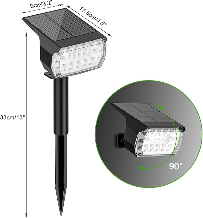 LANSOW Solar Spot Lights Outdoor Color Changing [7 Modes/8 Pack] Christmas Landscape Spotlights Solar Lights Outdoor Waterproof Solar Powered Flood Lights for Outside Yard Garden Pathway
