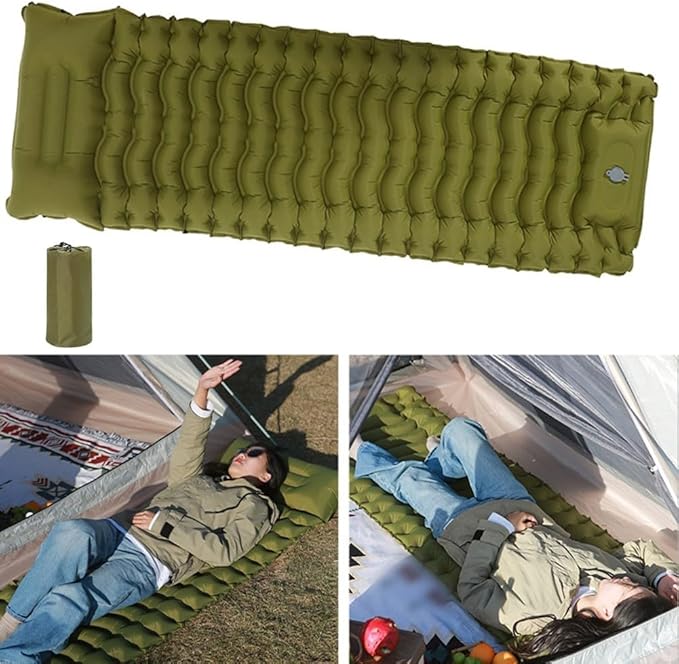 Portable Inflatable Mattress with Quick Foot Pump Ideal for Camping and Hiking Lightweight and Comfortable
