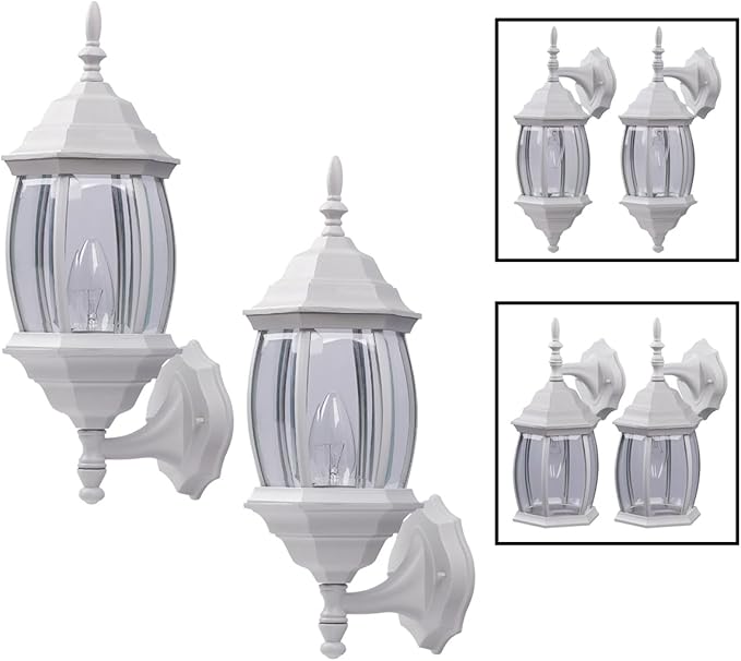 Canarm IOL73TWH Outdoor Lantern Twin Pack White