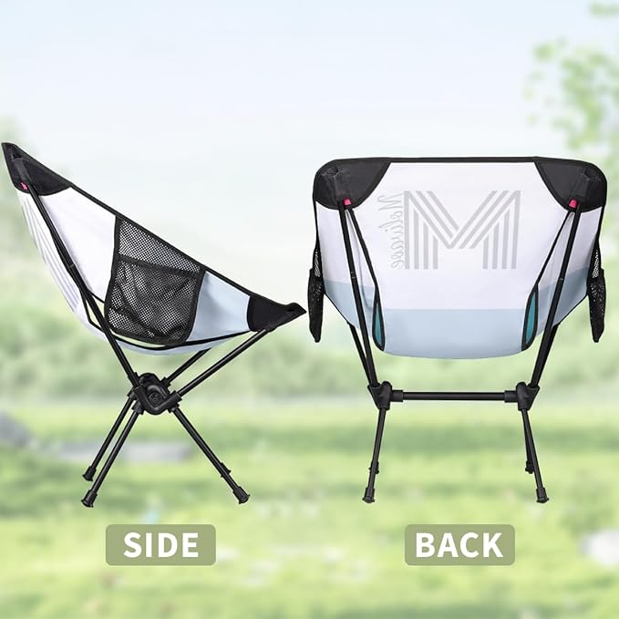 Personalized Camping Chair Portable Backpacking Chair with Side Pocket Custom Folding Camp Chairs with Name Initial Lightweight Compact Customized Outdoor Chairs