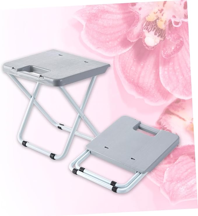 Yardwe Portable Folding Stool Lightweight Collapsible Chair for Camping Fishing and Outdoor Activities Heightened Design Easy to Carry Grey