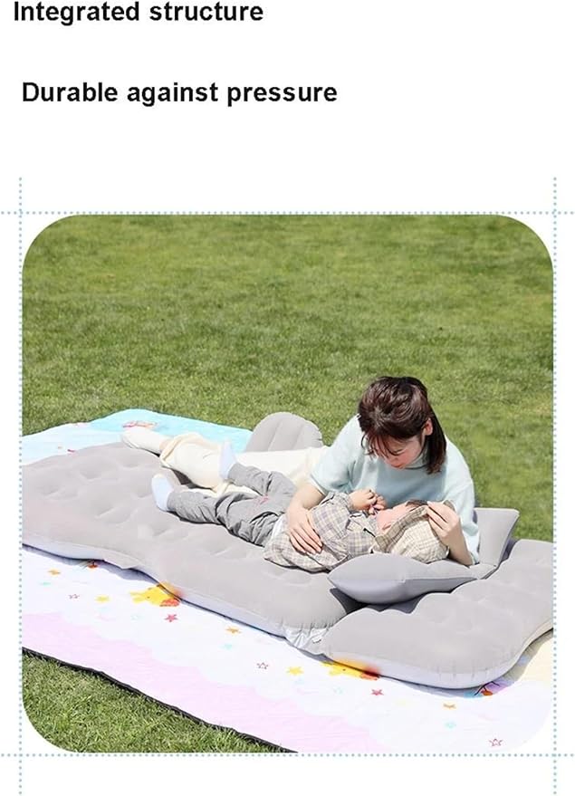 Camping Inflatable Mattress Car Inflatable Mattress Car Back Seat Sleeping Mat SUV Universal Mattress Portable Travel Air Mattress (Pig)