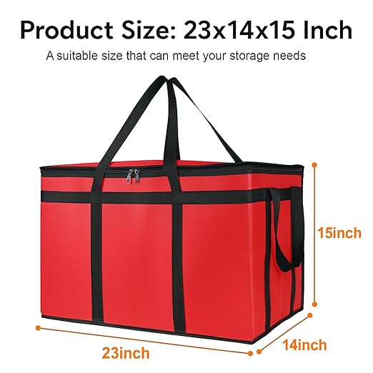 Bodaon 10-Pack Insulated Food Delivery Bag XXXL Catering/Pizza Cooler Bags Rideshare Delivery Bag Warmer/Frozen Cold/Hot Thermal Styrofoam Carrier for Car/Travel/Shopping