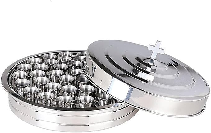 Service Essential 40 Hole Nonrust Tray Lid Securely Fit for Communion Cups Ensures Mess Release Ceremonies Large Religious Event Serving Lid