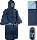 Sleeping Bag for Adult Wearable Blanket Insulated Poncho Hooded Sleepingbag Quilt for Winter Camping Hiking Sports