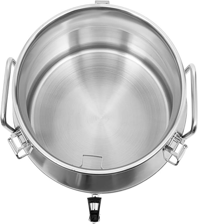 20L Stainless Steel Milk Can Heavy Duty Food Storage &amp Transport Container for Dairy Wine Grains Ideal for Home Farm &amp Commercial Use With a Faucet