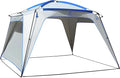 REDCAMP 6-8 Person Beach Canopy Tent with Side Wall 10ft Cabana Beach Tent with Ground Pegs and Carry Bag Sun Shelter Rainproof Waterproof for Camping Backyard Fishing Parties Picnics