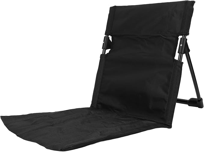 Yosoo Health Gear Portable Folding Floor Chair Adjustable Backrest Breathable 600D Oxford Fabric Lightweight for Beach Camping and Fishing (Black)