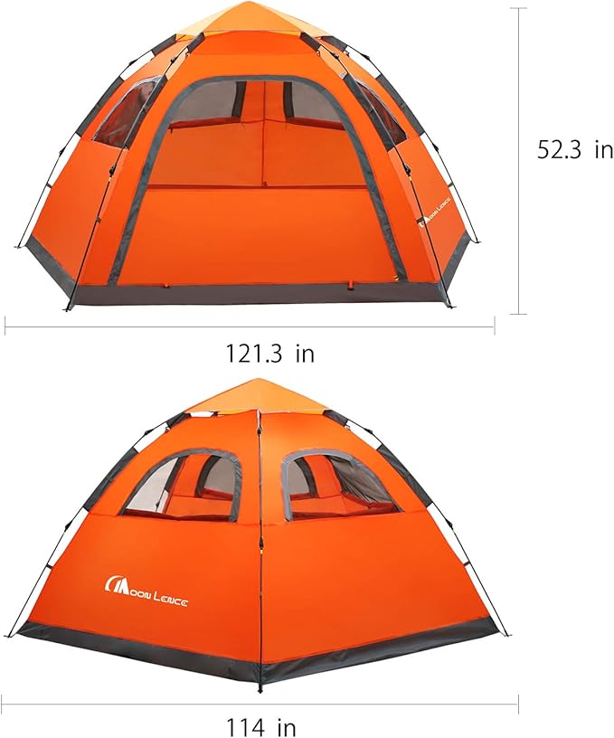 MOON LENCE Pop Up Camping Tent 3-4 Person Portable Automatic Instant Tent Windproof for Camping Hiking Mountaineering