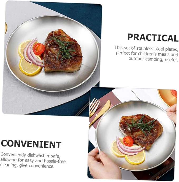 Ciieeo 6pcs Stainless for Boys and Girls Reusable Dishwasher Safe for Camping Outdoor Activities and Everyday Use