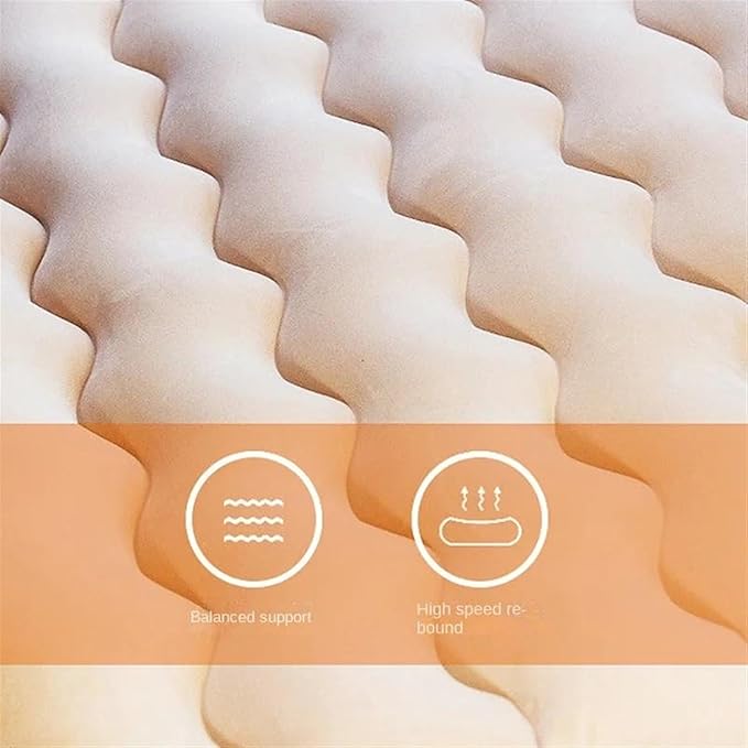 Car Inflatable Mattress SUV Camping Inflatable Bed Automatic Inflatable Sleeping Mat Car Travel Rest Mat PVC Flocking Anti-Slip Mattress (Beige)