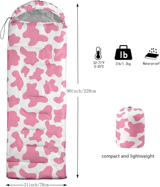 Axolotl Colorful Cats 3 Season Sleeping Bag for Kids Girls Teens - Warm and Cool Weather Pet Animal Theme Waterproof Lightweight for Traveling Outdoors Camping Equipment