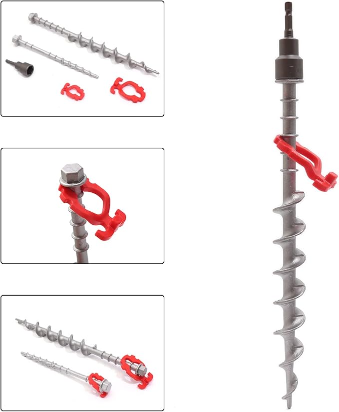 12 Pcs Aluminum Ground Anchors Non-Rust Cast Tent Stakes Heavy Duty Metal Tent Stakes Pegs Ideal for Tents Canopies Sheds Car Ports Swing Sets Outdoors
