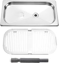 Stainless Steel Drip Tray Flush Mount Beer Drip Tray with Drain For Home Kitchen Hotel Cafe Restaurant Beverage Shops (12.7x6.9 inch silver)