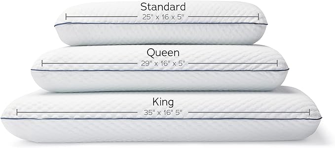 Weekender Gel Memory Foam Pillow - King Size - 1-Pack - Medium Firm Feel - Neck and Shoulder Support - Side &amp Back Sleepers - Home Hotel &amp Hospital Essentials - CertiPur Certified