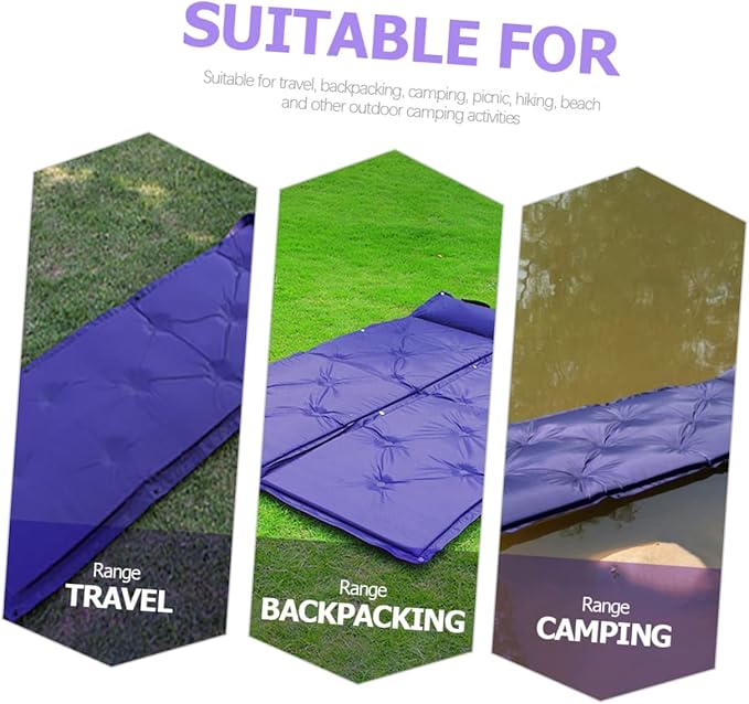 Compact Inflatable Sleeping Pad Self Inflating Camping Mat for Backpacking Hiking Tent and Travel Portable Multi Function Warm Insulation Easy to Store