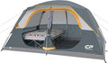 CAMPROS CP Upgraded 6/8 Person Camping Tents Waterproof Windproof Family Tent with Larger Mesh Windows &amp Door Double Layer Easy Set Up All-Season Dome Tent with Top Rainfly &amp Carry Bag