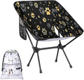 Black Gold Dog Pattern Camping Chair Lightweight Portable Chairs for Adults Easy Installation Outdoor Foldable Camping Chair for Camping Fishing Hiking Picnic Beach