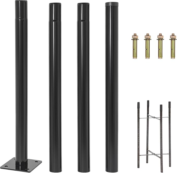 Street Light Pole 13ft Tall Split Street Lamp Post for Outdoor Street Courtyard Parking Lot Lighting Post Fixtures with Mounting Ground Cage Patio Lighting Pole (13FT 76mm)