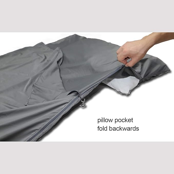 Browint Premium Silky Sleeping Bag Liner with Two-Way Zippers 87x41 Extra Wide Adult Sleep Sack for Hotel Breathable Lightweight Travel Sheet Multifunctional Bed Sheet for Camping All Seasons