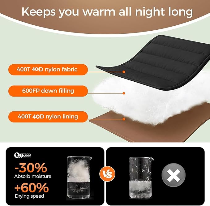 XL Sleeping Bag-600 Fill Power Down Sleeping Bag for Adults Ultralight Ideal for Backpacking Camping Hiking