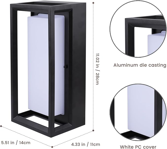 LED Outdoor Wall Sconce &amp Porch Sconce 3000K 1000 Lumens Die Cast Aluminum Porch Lights Modern Exterior Decorative Light Fixture for Front Door Garage House Entrance(5.5X4.3X11inch)