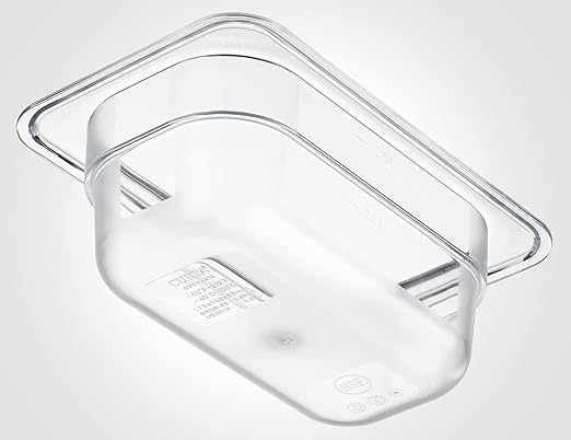 CURTA 6-Pack 1/9 Size 2.5 Deep NSF Polycarbonate Food Pans | Dishwasher &amp Freezer Safe Clear Container for Prep Tables Buffet Salad Bar Commercial &amp Home Kitchen