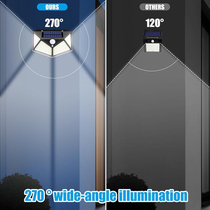 Solar Lights Outdoor 12 Pack Solar Motion Sensor Light Outdoor 3 Modes Solar Powered Security Lights Lumiere Solaire Exterieur IP65 Waterproof 270° Wireless for Yard Garden Deck Fence Garage