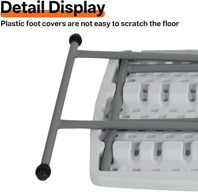 Small Camping Personal Folding Table Heavy Duty Utility Table with Adjustable Height 19.68” L x 30.3” W x 29 H HDPE Construction