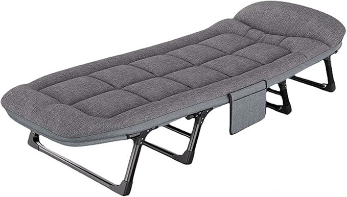 Portable Folding Adult BedCamping Cot Folding Camp Beds Heavy Duty Camping Bed with Mattress Height Adjustable Sleeping Cot Outdoor Travel Office Portable Camping Cot for Sleeping F