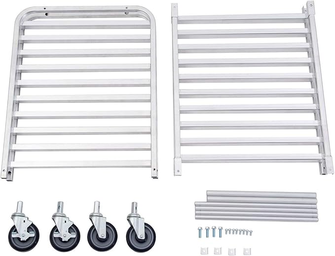 ReunionG 20 Tier Bakery Rack w/Lockable Wheels Aluminum Trolley Storage Cooling Rack Home Commercial Kitchen Backing Rack Casters &amp Open Shelf Mobile Bun Pan Sheet Rack for Donuts and Bread