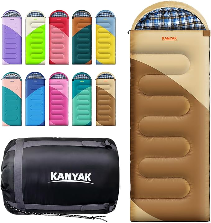 Camping Sleeping Bag 32℉ Sleeping Bags for Adults Kids Teens Cold Weather Warm Sleeping Bag Winter for 3-4 Season Camping Camping Gear Equipment Traveling and Outdoors
