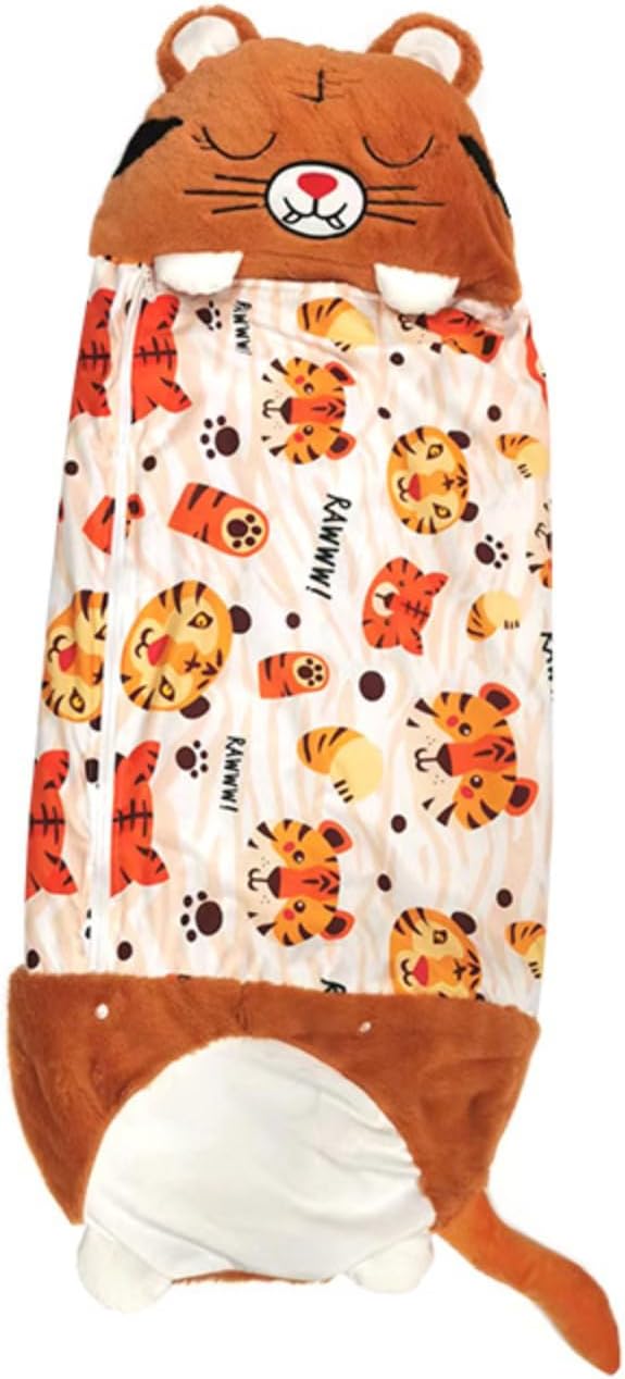Cute Cartoon Sleeping Bag - Soft Flannel Warm Sleeping Bag for Boys Girls Portable Lightweight Camping Sleep Bag for Indoor Outdoor Travel Sleepovers Accessory Gift for Boys Girls