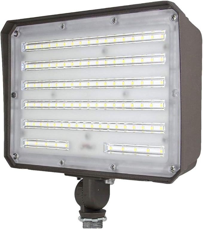 DAKASON 100W LED Flood Light Outdoor Dusk-to-Dawn Photocell 180° Adjustable Knuckle 13000LM 5000K Replaces 350W HPS/MH IP65 Waterproof Outdoor Security Lighting Fixture 100-277Vac ETL Listed