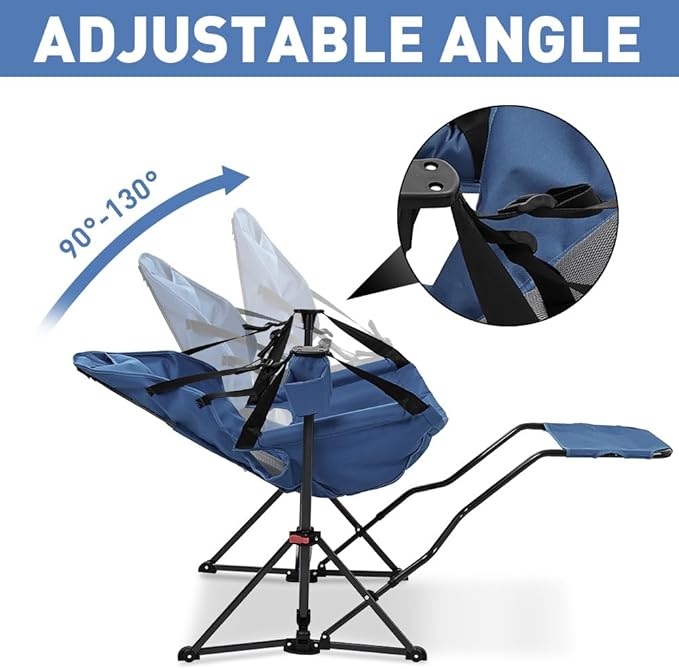 outdoor basic Adjustable Camping Folding Chair with Footrest - Portable Zero Gravity Lounge Chair for Beach Lawn Picnic Fishing &amp Backpacking Trips Supports 600lbs