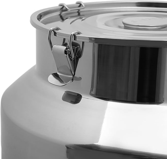 Stainless Steel Milk Can 76L/20.1Gal Storage Bucket Airtight Canister with Lid Wine Oil Beverage Storage Container for Kitchen Restaurant Party W15.8*H25.2in
