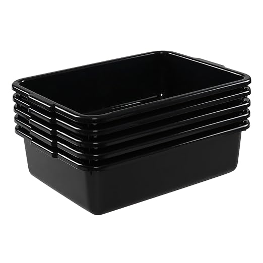 Saedy 5 Pack Small Commercial Bus Box 8L Food Service Bus Tub Plastic Wash Basin