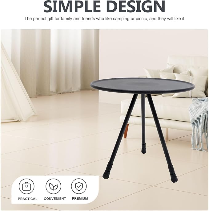 CHILDWEET Portable Folding Camping Table Outdoor Small Adjustable Tripod Foldable Grill Table for Hiking Picnic BBQ Balcony Use with Carry Handle