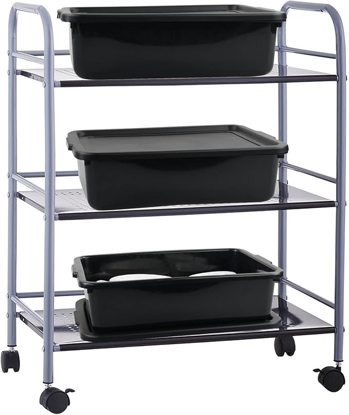Xyskin Storage Utility Bus Tote with Lid Restaurant Commercial Bus Box 3 Packs