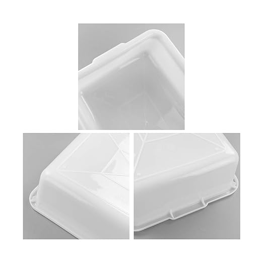 White Small Plastic Bus Pans 4 Packs Food Service Bus Tubs 8 Liters