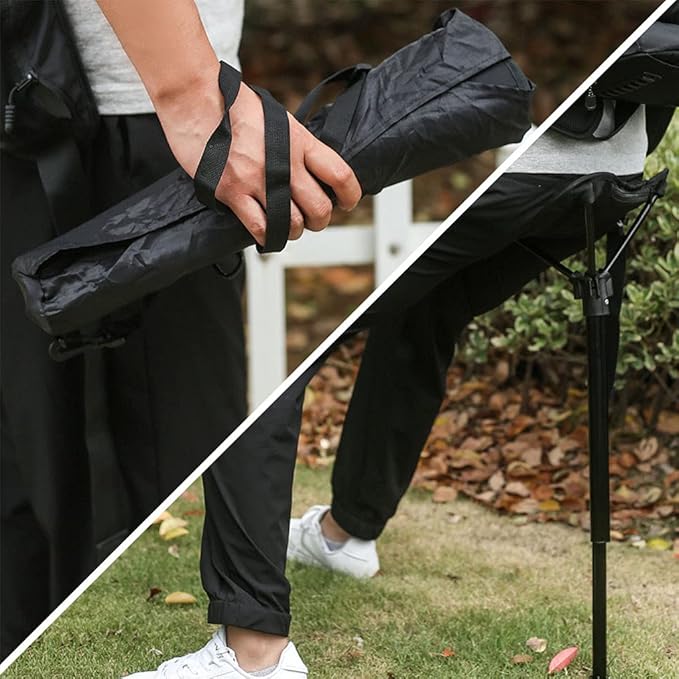 Adjustable Telescopic Folding Stool Portable Single Leg High Chair Tall Slacker Chair for Outdoor Camping Walking Hunting Hiking Fishing Travel