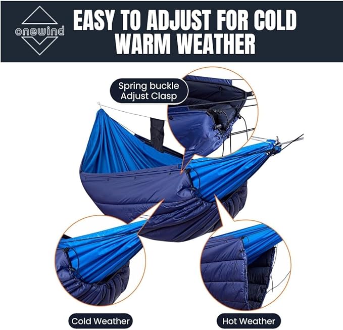 onewind Double Hammock Underquilt Warm Insulation Ultralight 3-4 Season Camping Quilt Portable for Hiking Backpacking