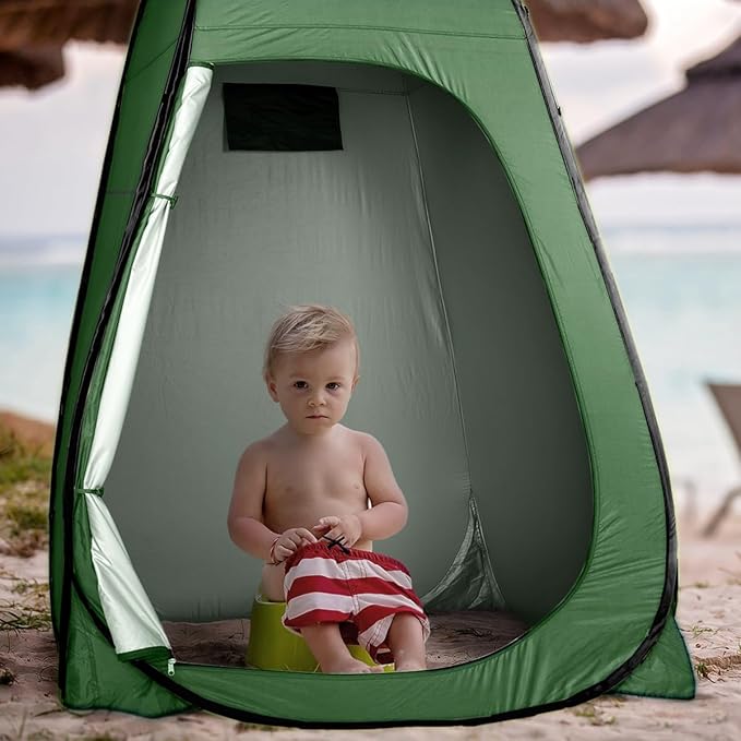 ROPODA Pop Up Tent 83inches x 48inches x 48inches Upgrade Privacy Tent Porta-Potty Tent Includes 1 Removable Bottom 8 Stakes 1 Removable Rain Cover 1 Carrying Bag