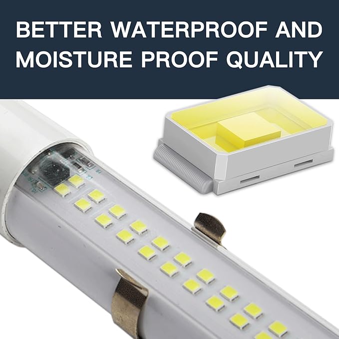 MEIHONG Solar Powered Shop Light with Dusk to Dawn Sensor IP65 Waterproof Outdoor Shop Light Solar Indoor Lights with Timer &amp Remote for Garage Barn House Coop - Daytime Available