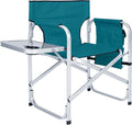 ABCCANOPY Folding Directors Chair Outdoor Camping Chair Makeup Artist Chair with Side Table &amp Pockets Lake Blue…