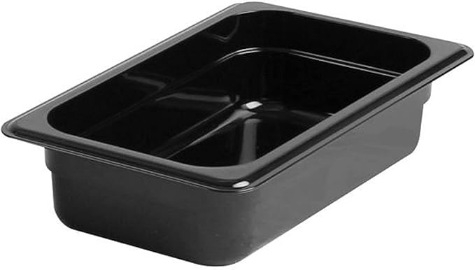 TrueCraftware- 1/4 Size 2-1/2” Deep Polycarbonate Food Pan Black Color- Commercial Restaurant Food Storage Containers Hotel Pans for Catering Buffets Restaurants Fruits Vegetables Corns