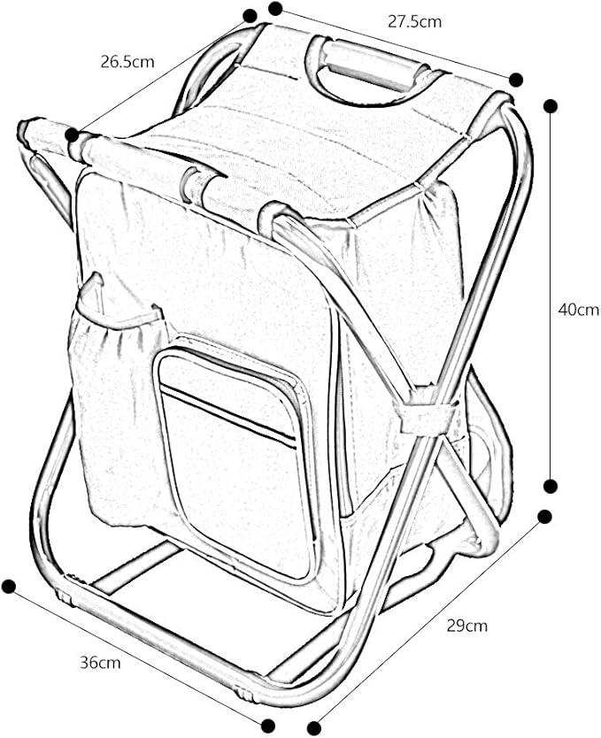 Backpack Chair for Adults Portable Camping Hunting Fishing Backpack and Seat Combo Foldable Chair Bag with Cooler Bag Waterproof Fishing Stool Collapsible Chair Storage Bag with Portable Belt