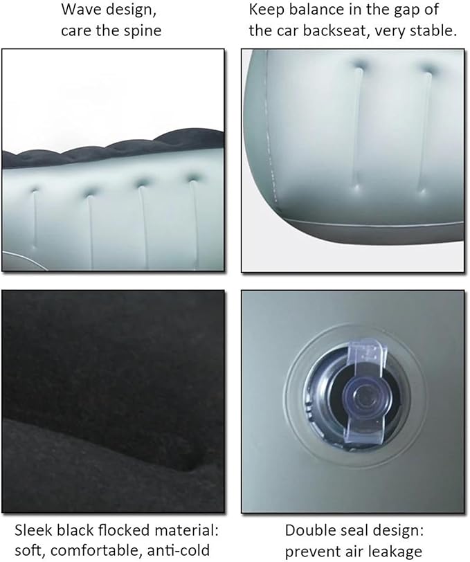 Camping Inflatable Bed Car Back Seat Mattress Flocking Waterproof Material Cigarette Lighter Fast Inflation 72 Hours Leakage Test